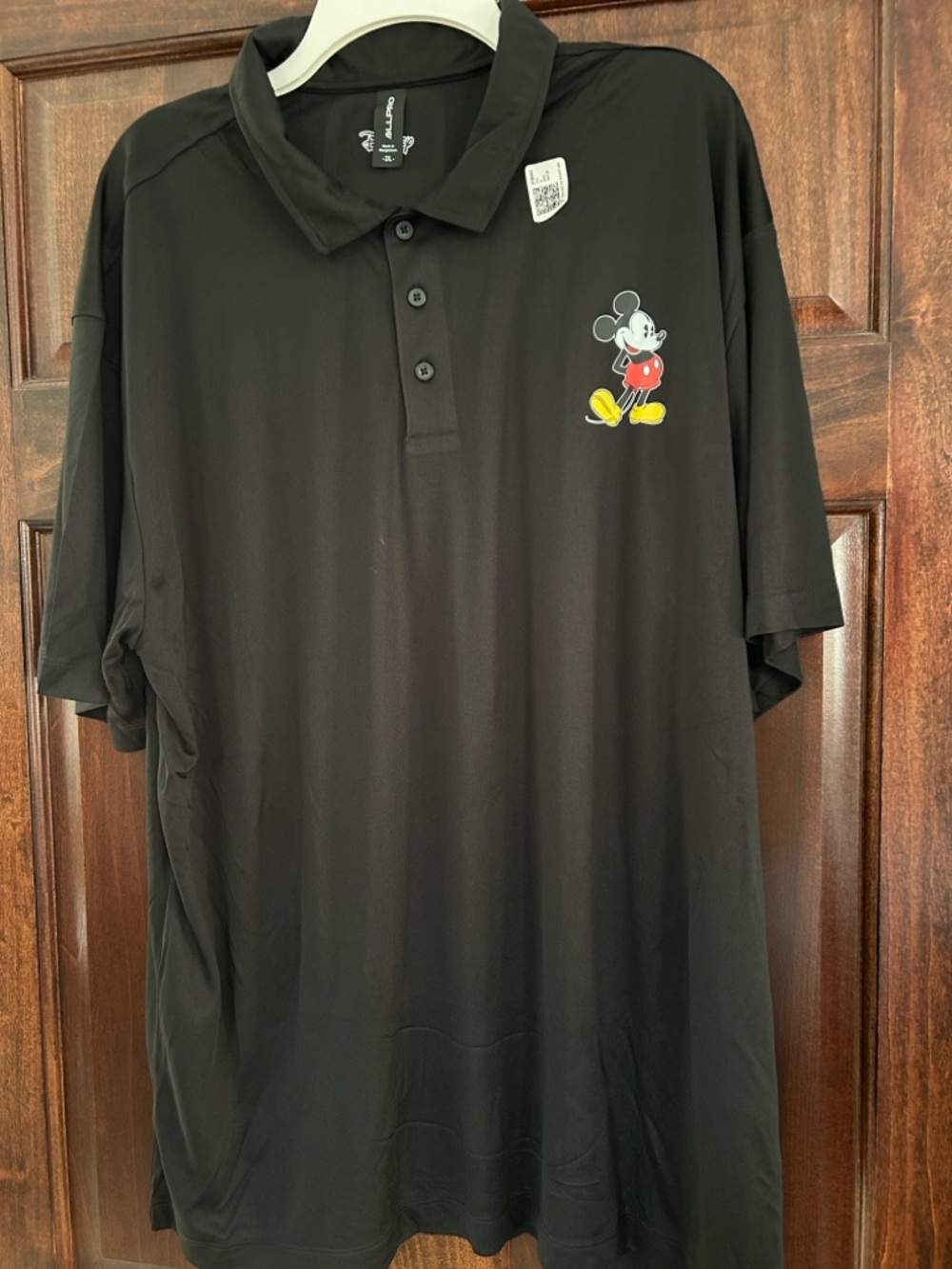 Disney Men's Black Polo Shirt with Mickey Mouse NWT 2XL